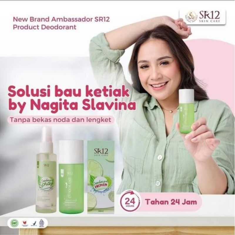 ( kemasan baru )SR12 DEODORANT SPRAY PREMIUM HERBAL,NON ALKOHOL,NON PARFUM,ATASI MASALAH PERKETEKAN