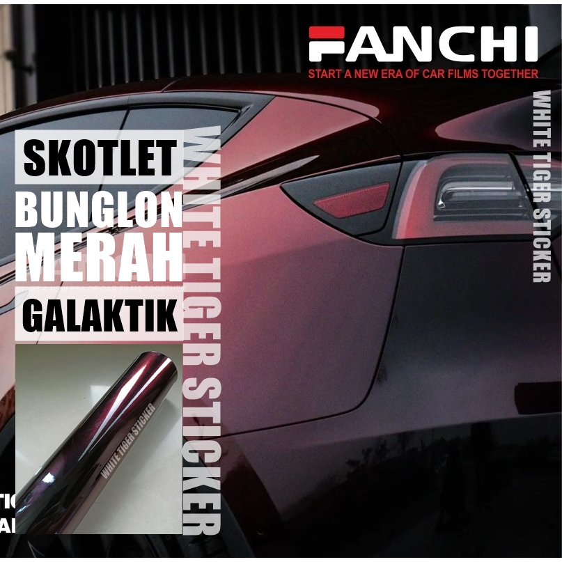 SKOTLET STIKER MOTOR HITAM LEMBAYUNG MERAH BUNGLON SCOTLITE RED CHAMELEON GALAKTIK MEDEIRA SKOTLET L