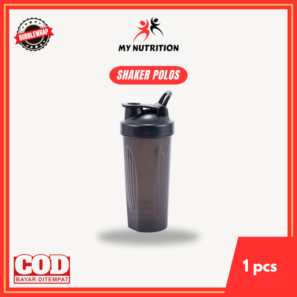 Shaker Botol Minum Polos Shake Bottle Olahraga Gym Fitness Workout 600 ml & 800 ml