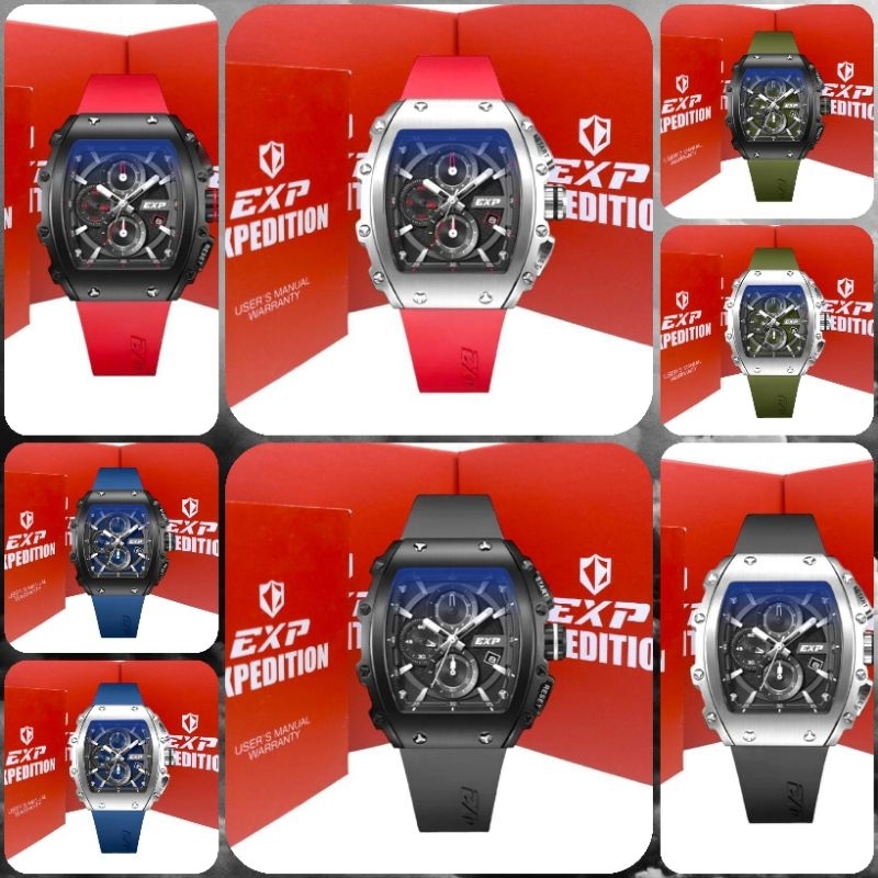 Jam Tangan Pria Expedition 6846 E6846 EXP6846 Tali Karet / Rubber