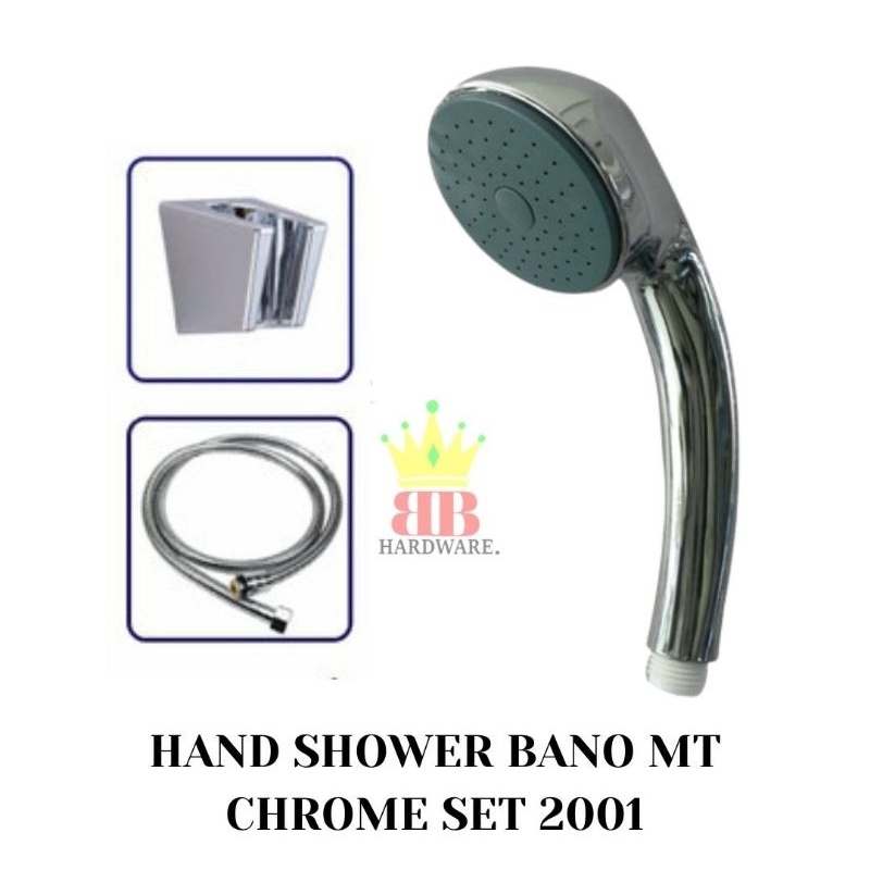 HAND SHOWER BANO MT CHROME DAN WHITE SET 2001