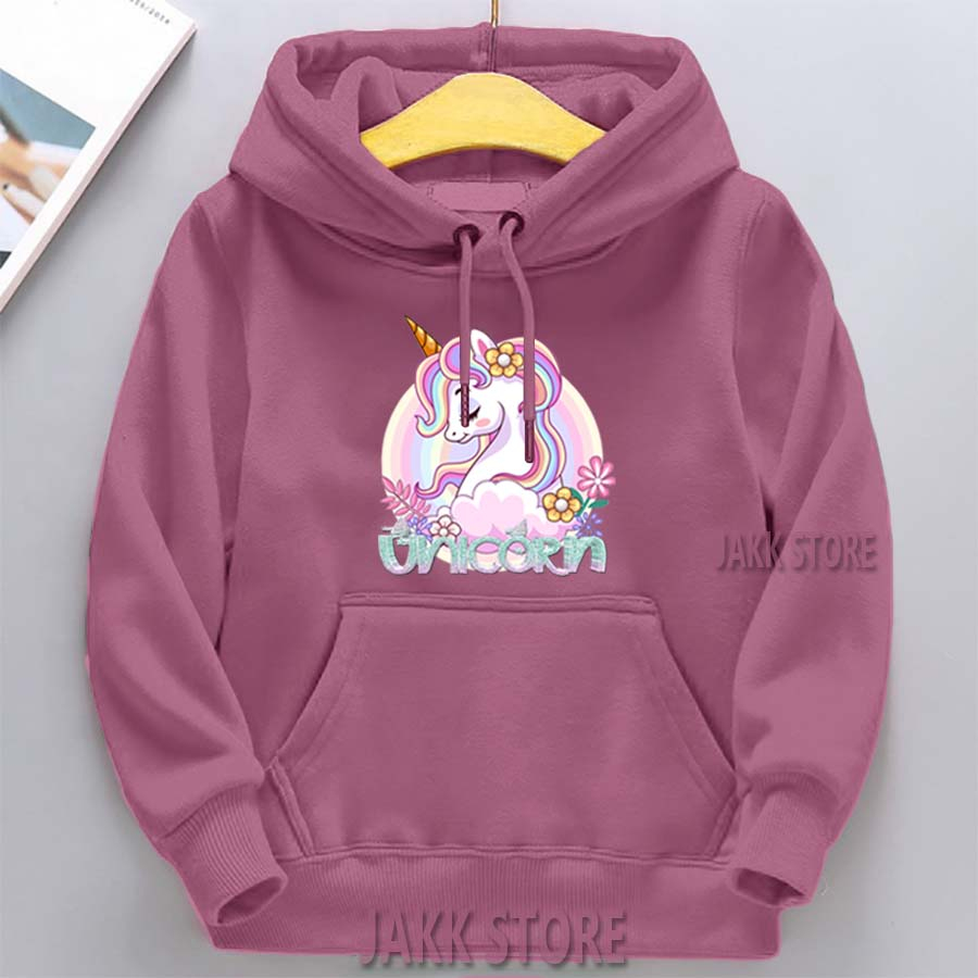 Sweater Hoodie Anak Perempuan Usia 2 3 4 5 6 7 8 9 10 11 12 Tahun Switer Hodie UNICORN Anak Terbaru