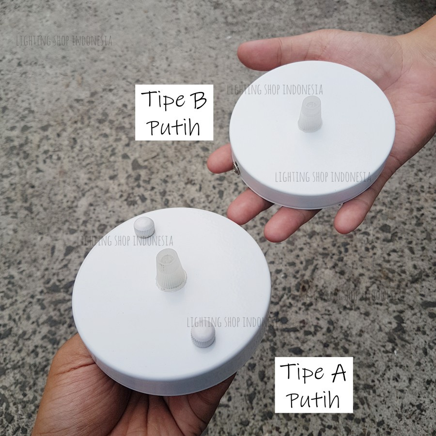 kop (dop) base plafon untuk lampu gantung 1 lampu warna putih