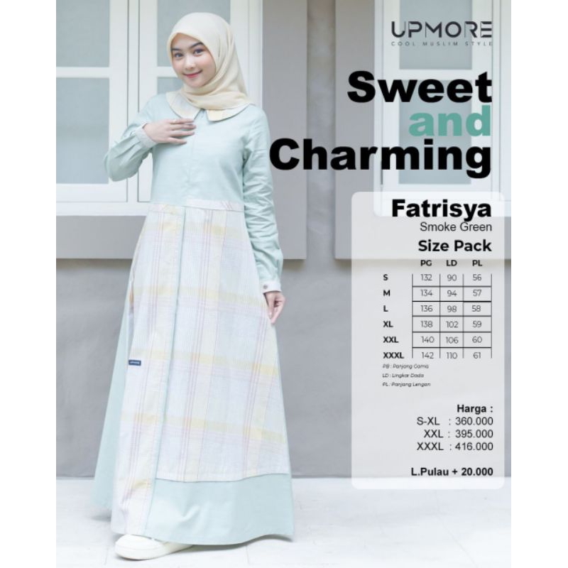 [COD] UPMORE FATRISYA Gamis Wanita || ORIGINAL || Upmore Fatrisya Smoke Green