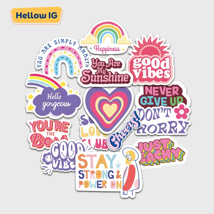 

STICKER PACK | HELLO GORGEOUS | AESTHETIC KATA KATA KEREN MOTIVASI | STIKER BOTOL HELM HP KOPER LAPTOP | PREMIUM WATERPROOF