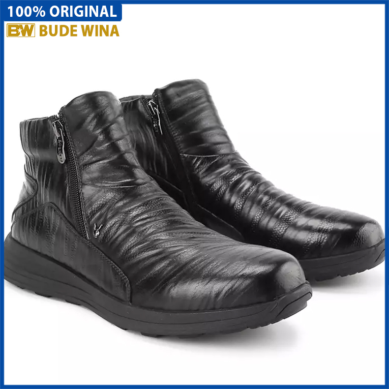 SEPATU BOOT PLAYBOY PRIA ORIGINAL LEATHER ASLI ORI TERBARU BLACK PL03