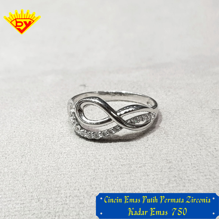 Cincin Emas Putih Kadar Emas 750
