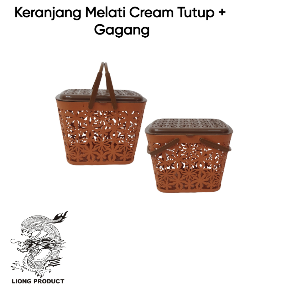 Keranjang Melati/ Keranjang Serbaguna Warna Cream + Tutup Gagang Merk Liong Product