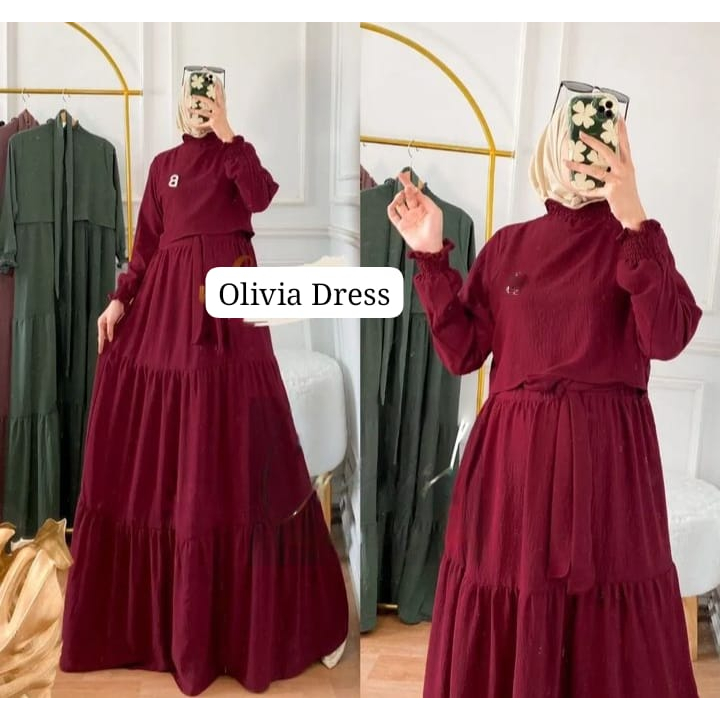 Dress wanita olivia dres bahan crinkle airflow dres kekinian terbaru termurah trendy 2023