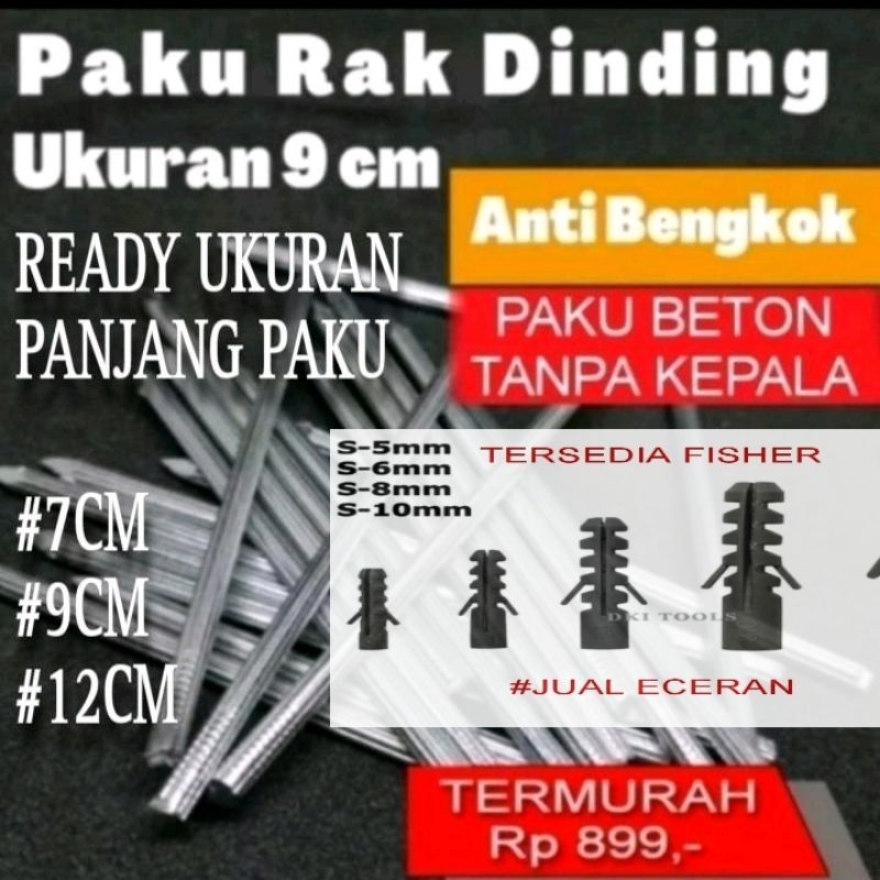 BISA COD+FREE ONGKIR🇮🇩✔️ paku ambalan panjang 9cm,7cm&12cm tersedia FISHER PAKU // paku rak dinding 
