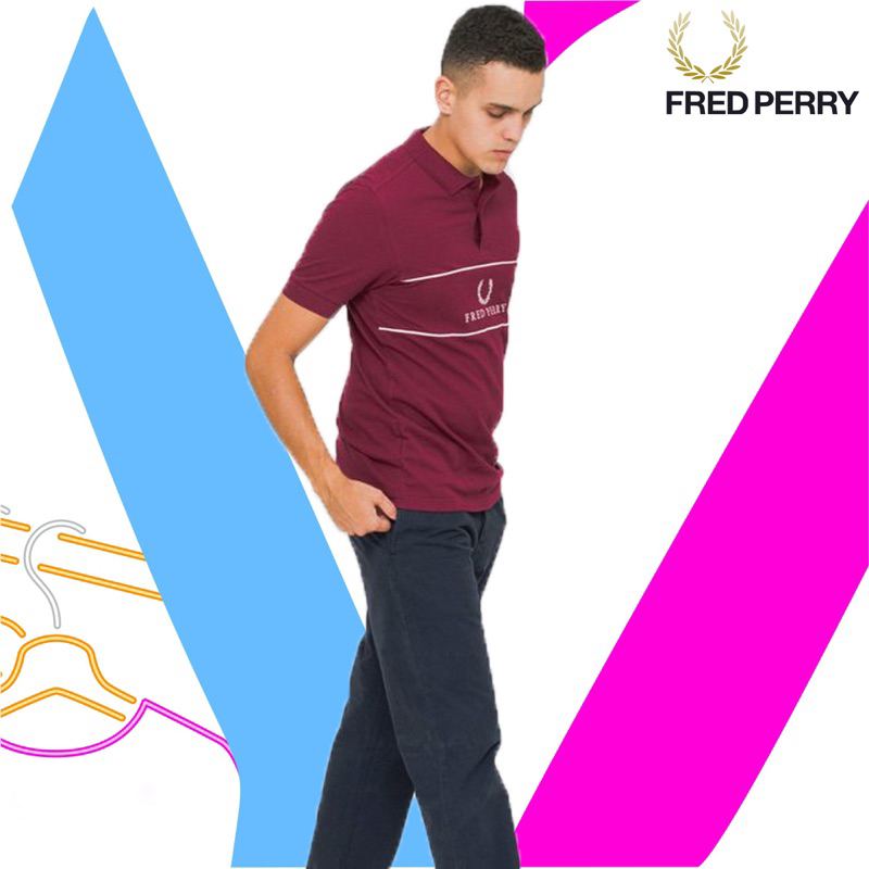 Kaos Kerah Fred Perry Center Logo Preloved Second