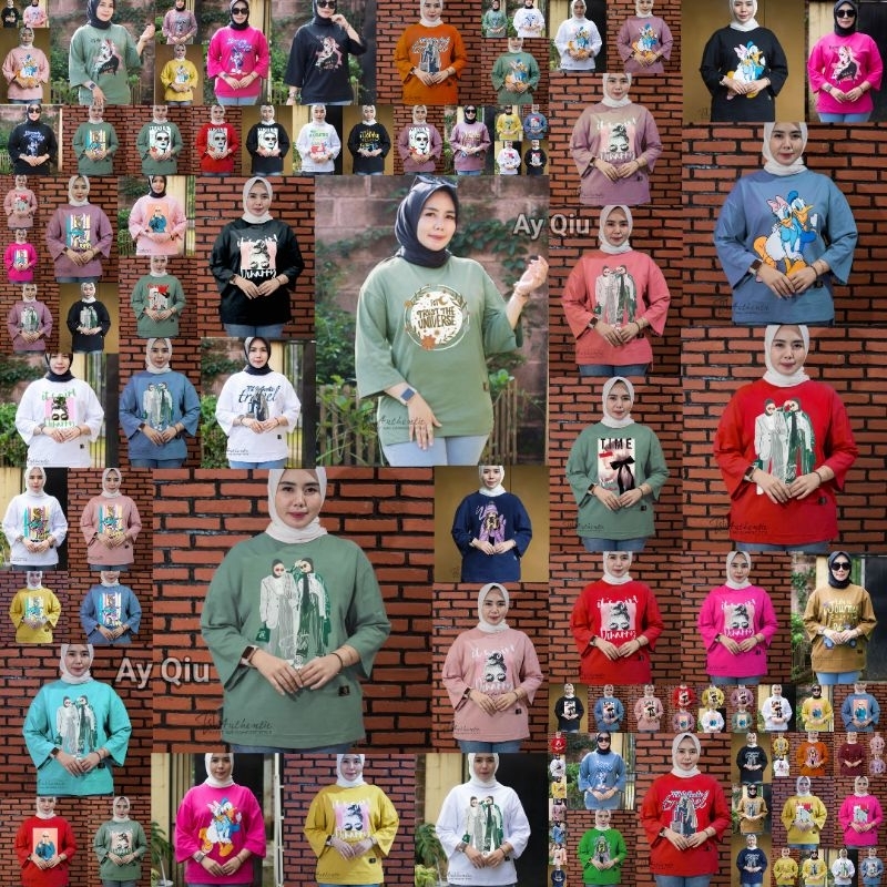 KAOS WANITA OVERSIZE TERBARU / KAOS ATASAN WANITA JUMBO BIGSIZE OVERSIZE TERLARIS / KAOS WANITA LENG