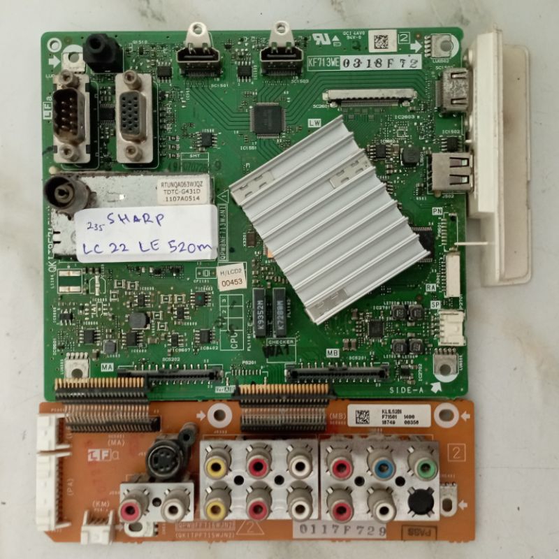 MB MAINBOARD PSU POWER SUPPLY MESIN TV SHARP LC 22LE520M
