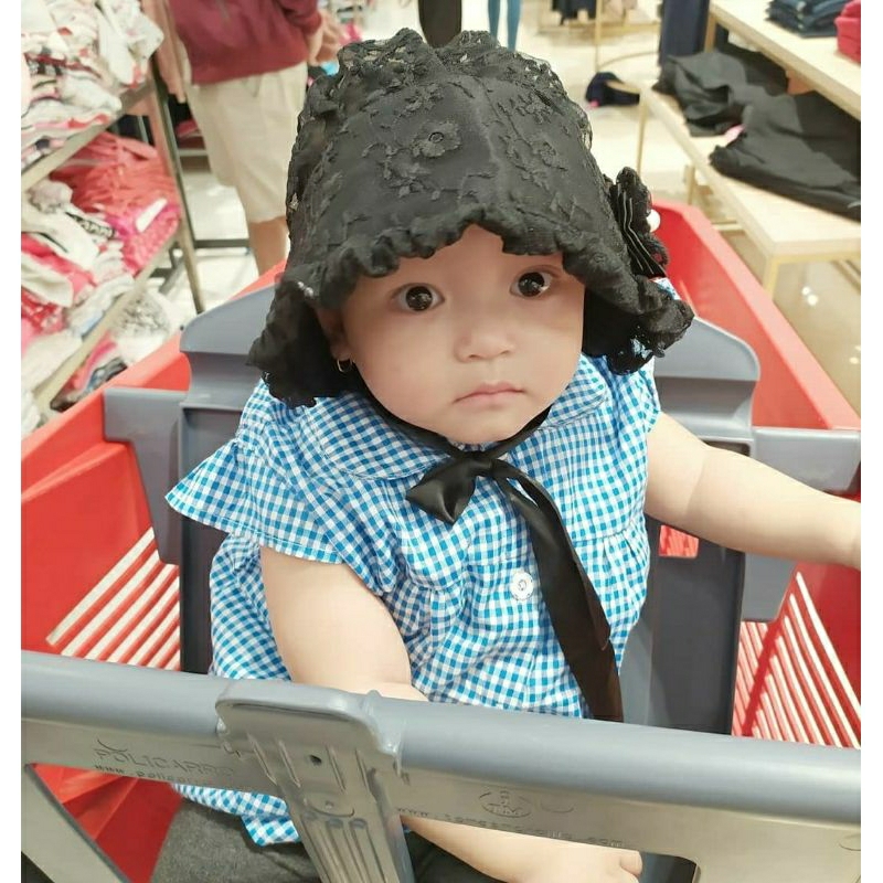 topi noni belanda topi pesta topi princess anak 6 7 8 9 10 11 12 bulan sampai 1 2 3 4 tahun