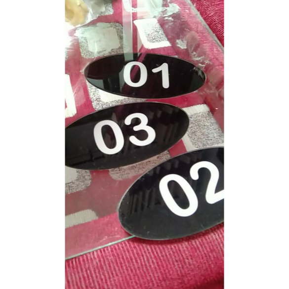 

Terbaru Akrilik nomor oval ukuran 12x6cm tempel pintu kamar kost hotel