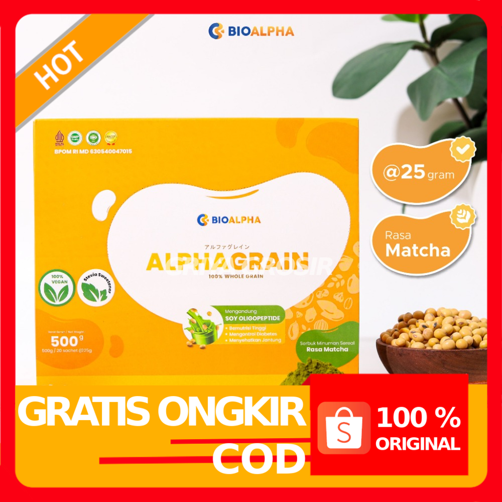 

Alphagrain isi 20 Sachet: Minuman pengganti makan Rasa Matcha
