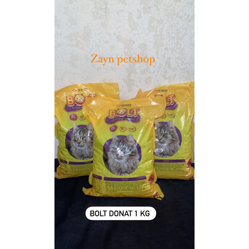 Makanan kucing BOLT donat 1 kg ( kucing dewasa )