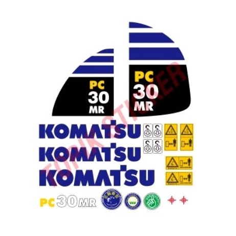 Stiker Mini Excavator KOMATSU PC30MR , Stiker Alat Berat