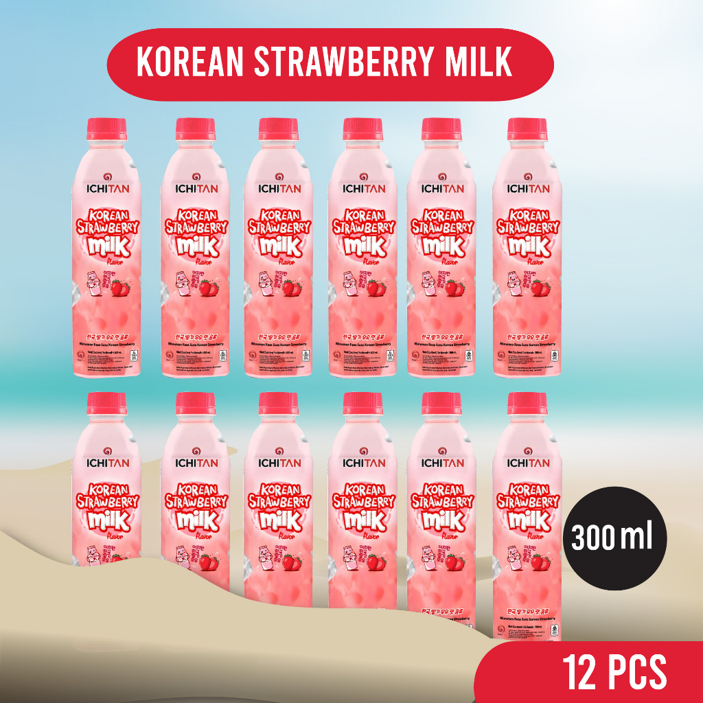 

Ichitan Korean Strawberry Milk 300ml | Bundling 12