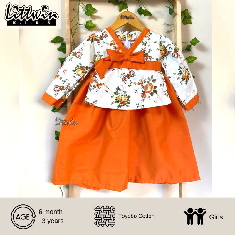 (3 bulan - 5 tahun) Dress Hanbok Anak Korea / Gaun Anak Korea Girly Hanbok