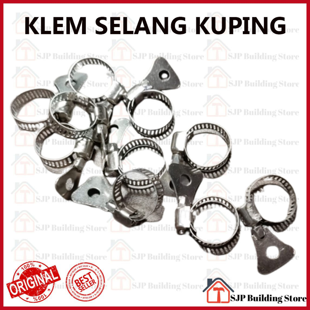 Klem Selang Kuping Besi 5/8" 3/4" 7/8" 1" | Klem Selang Kuping STAINLESS Hose clamp With Handle Hose