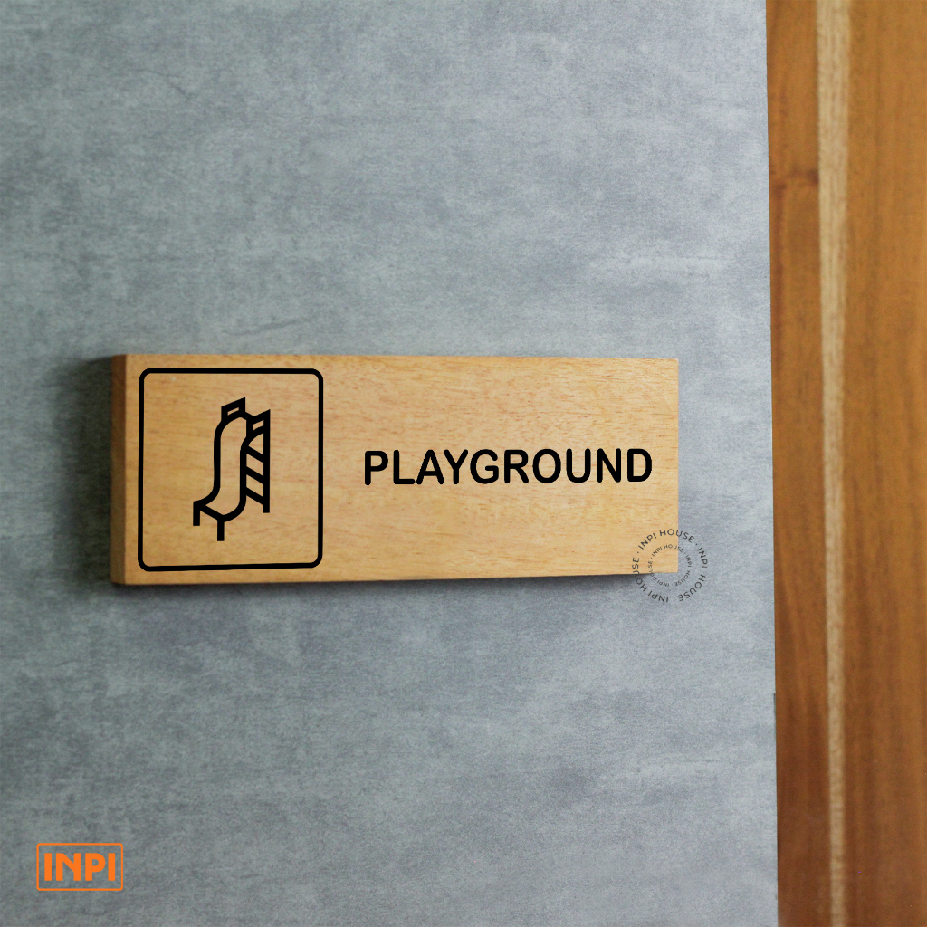 INPI HOUSE Signage Playground Area - Papan Tanda Area Bermain Anak - Kayu