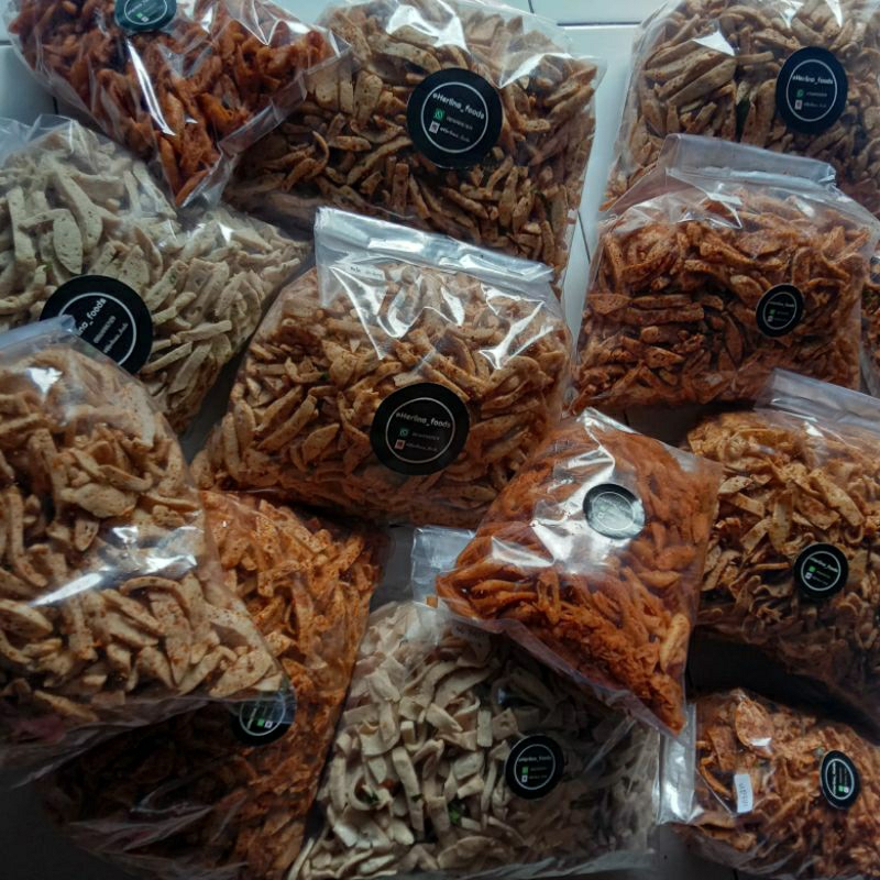 

Basreng pedas daun jeruk/basreng kriuk/pedas daun jeruk/cemilan renyah