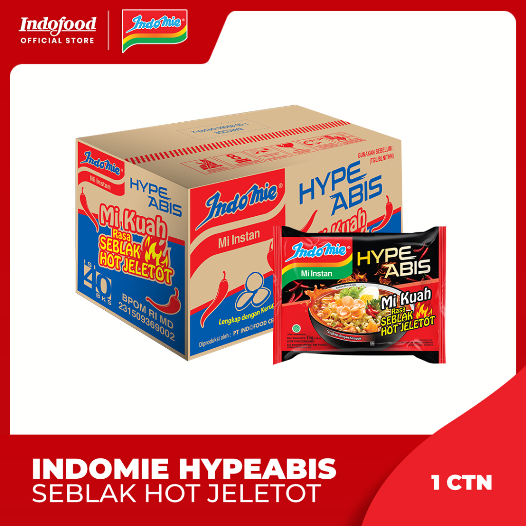 

1 ctn - Indomie Hypeabis Seblak Hot Jeletot