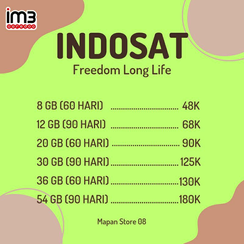PAKET DATA KUOTA INTERNET TELKOMSEL MURAH FREEDOM LONG LIFE 24 JAM NON STOP