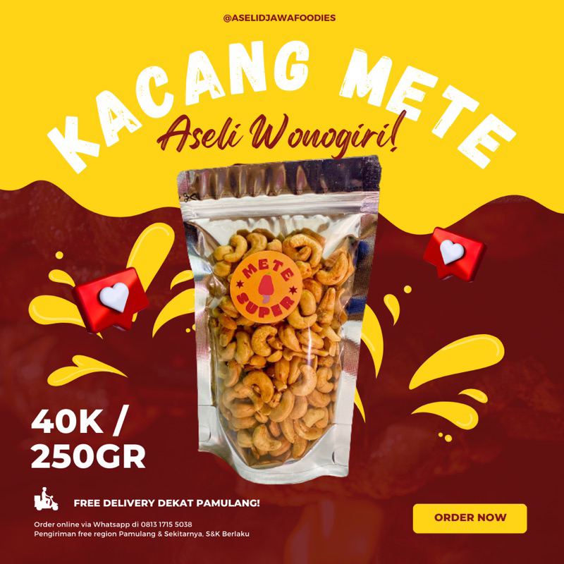 

KACANG METE KACANG MEDE SUPER ORIGINAL 250gr ASELIDJAWAFOODIES