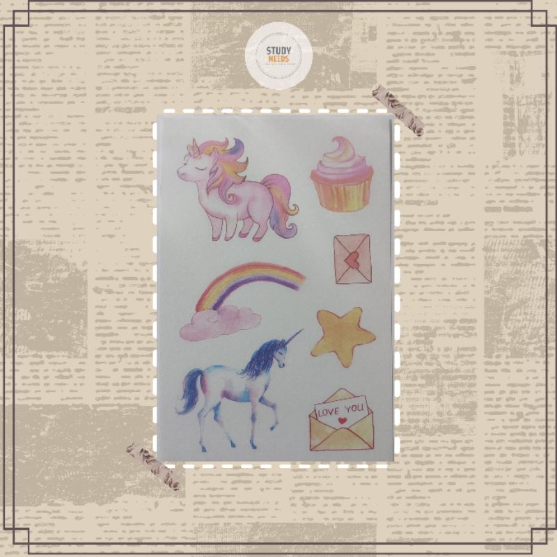 

Sticker Unicorn Transparant Random Pack Sticker Aesthetic