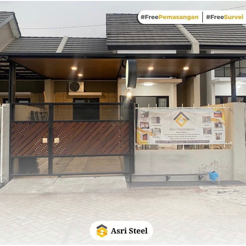 Kanopi  + Pasang Roaster dan Bata dan Kusen Aluminium
