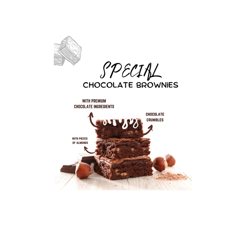 

Fudgy Brownies Nyoklat Banget Full topping 20x10