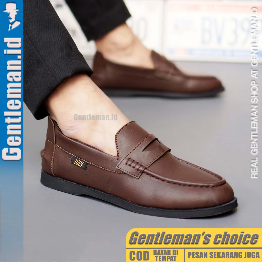 GENTLEMAN Dafnies Sepatu Pria Slip On Casual Pantofel Kerja Kuliah Modern