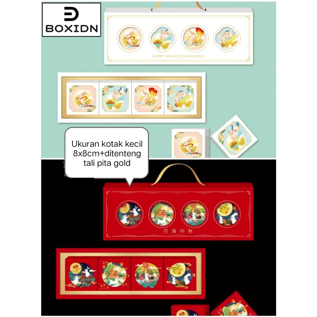 Box Mooncake utk 4 mooncake 100gr box mooncake sekat 4 box mooncake 125gr dus kue bulan sekat 4 dus 