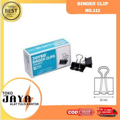 

Joyko Binder Clip No.111 binder clip kertas besar murah 1 kotak isi 12 Toko Jaya ATK Murah Lengkap