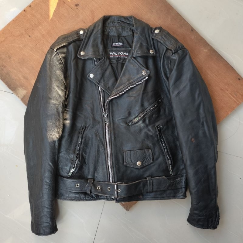 Jaket kulit ramones wilsons not schott perfecto avirex McCoy punk rock n roll