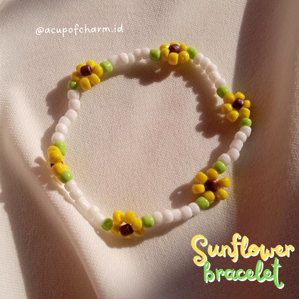 Mini Sunflower Bracelet | Aesthetic korean bracelet | Gelang bunga matahari