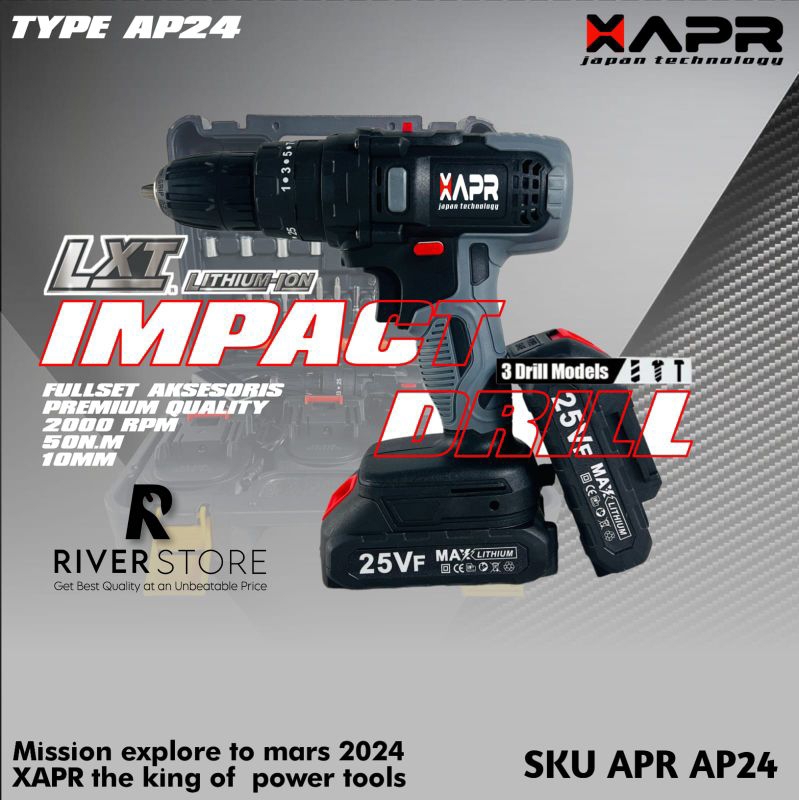 Mesin Bor Cordless 25V APR Japan Type AP24 Bor Baterai 3Mode  Ekonomis