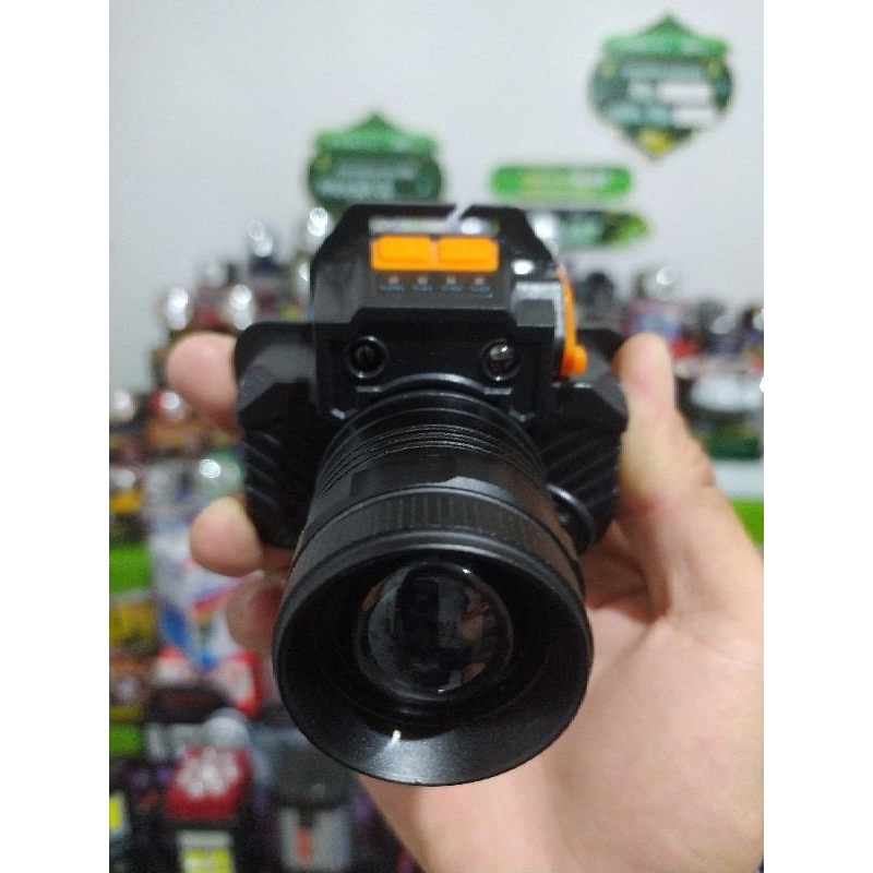 SENTER KEPALA LED ZOOM T50 BISA POWERBANK BATREI TAHAN LAMA CAHAYA PUTIH