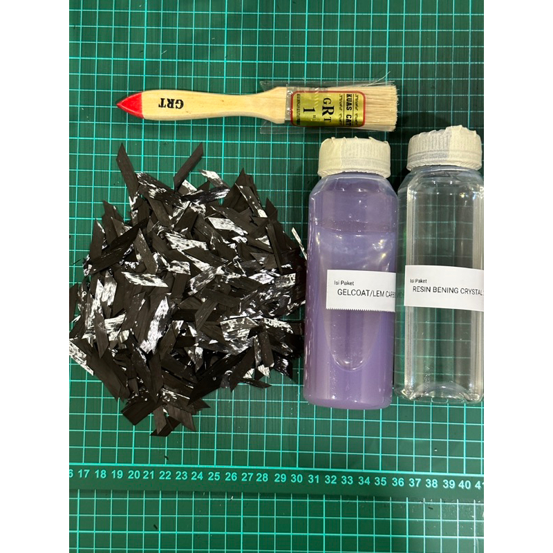 Paket carbon forged diamond cut resin,gelcoat,kuas