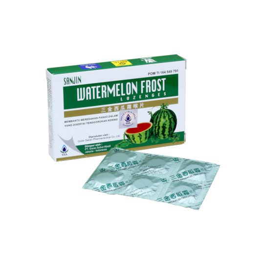 Watermelon Frost Lozenges 12 pcs - Permen tenggorokan semangka xi gua tang si gua shuang xi gua shan