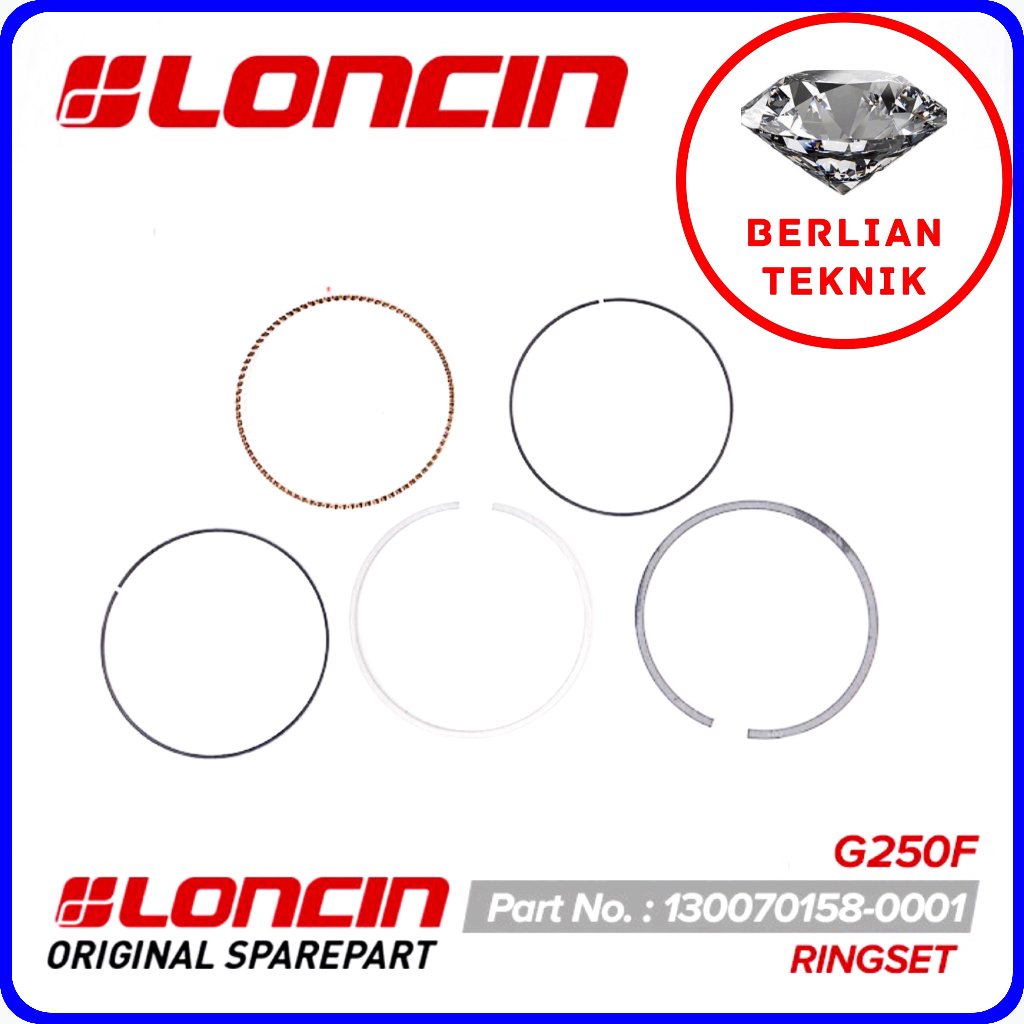 Ring Piston Set Mesin Penggerak Loncin G 250 F / G250F / 252 cc / 8.5 HP