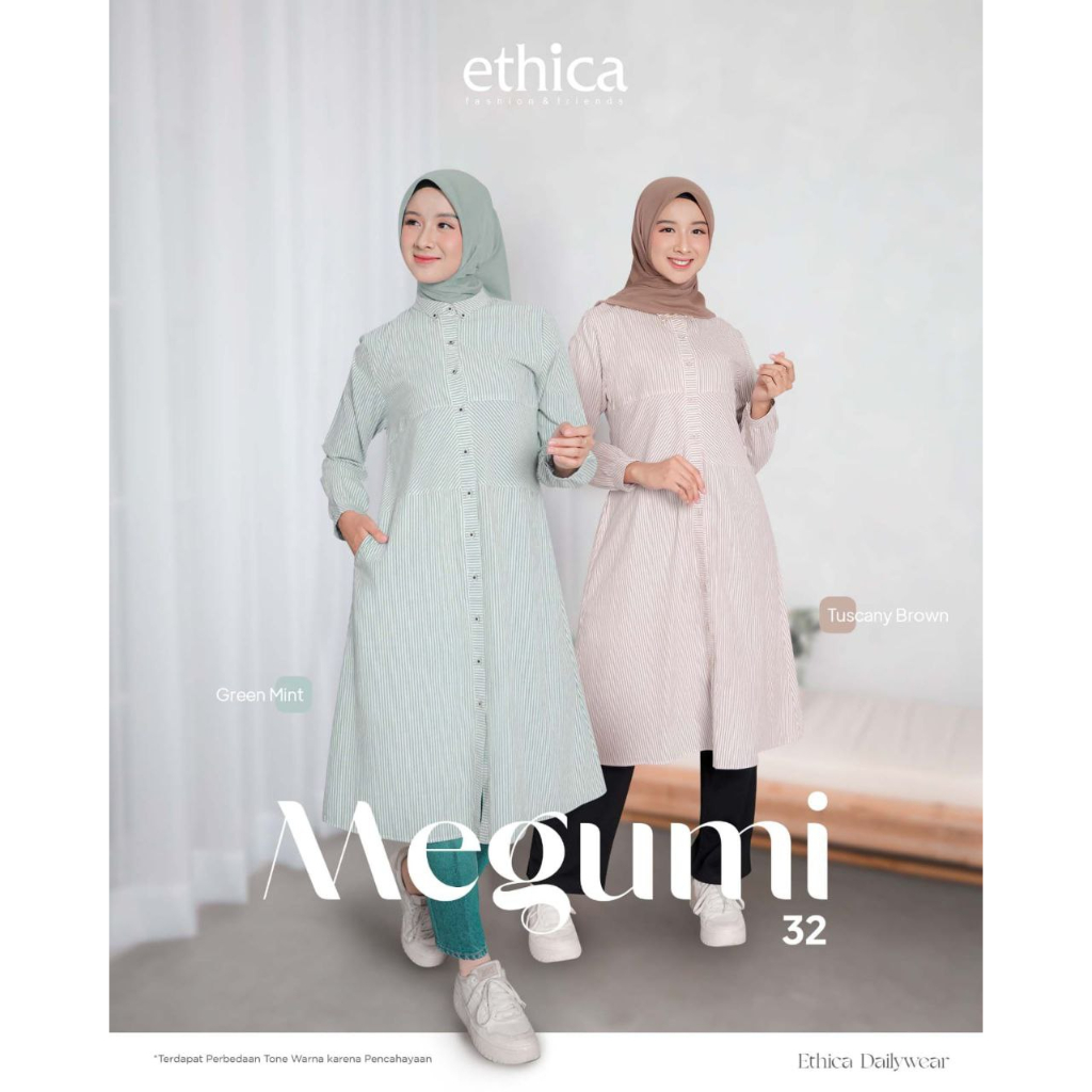 Ethica Tunic Megumi 32 Warna Green Mint Tuscany Brown