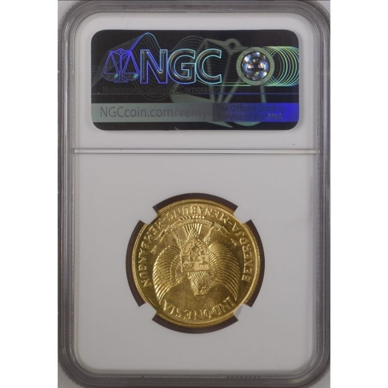 Koin emas gold coin indonesia dipanegara diponegoro NGC MS 64 top pop