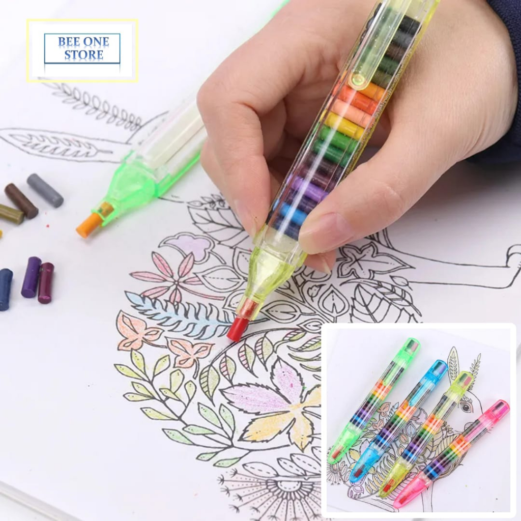 

BEE ONE - Crayon Set isi 20 Warna Krayon Pen Isi 20 Warna Crayon Mewarnai