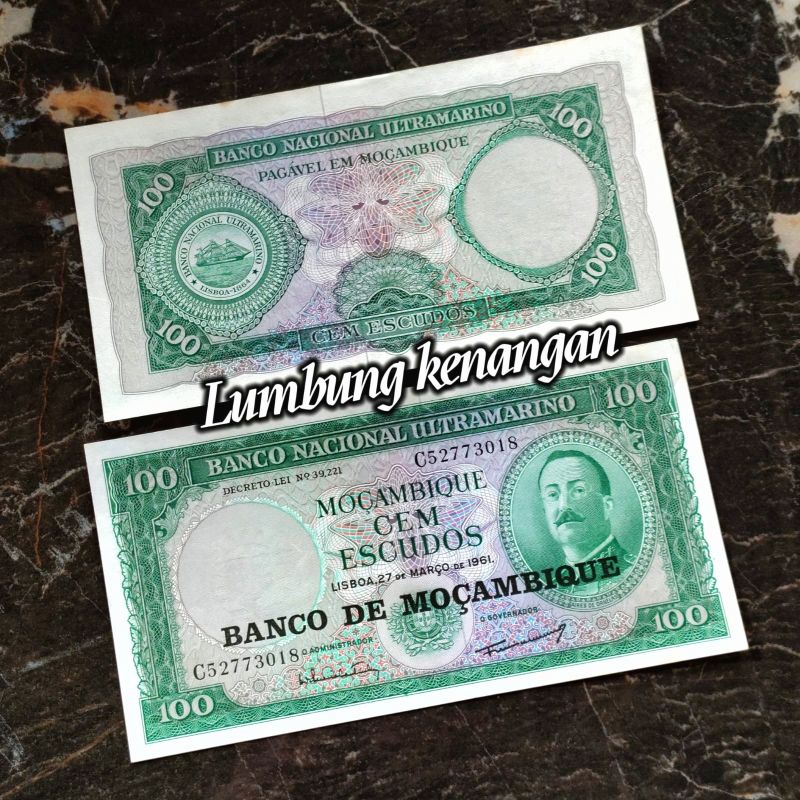 uang asing Mozambik 100 Escudos