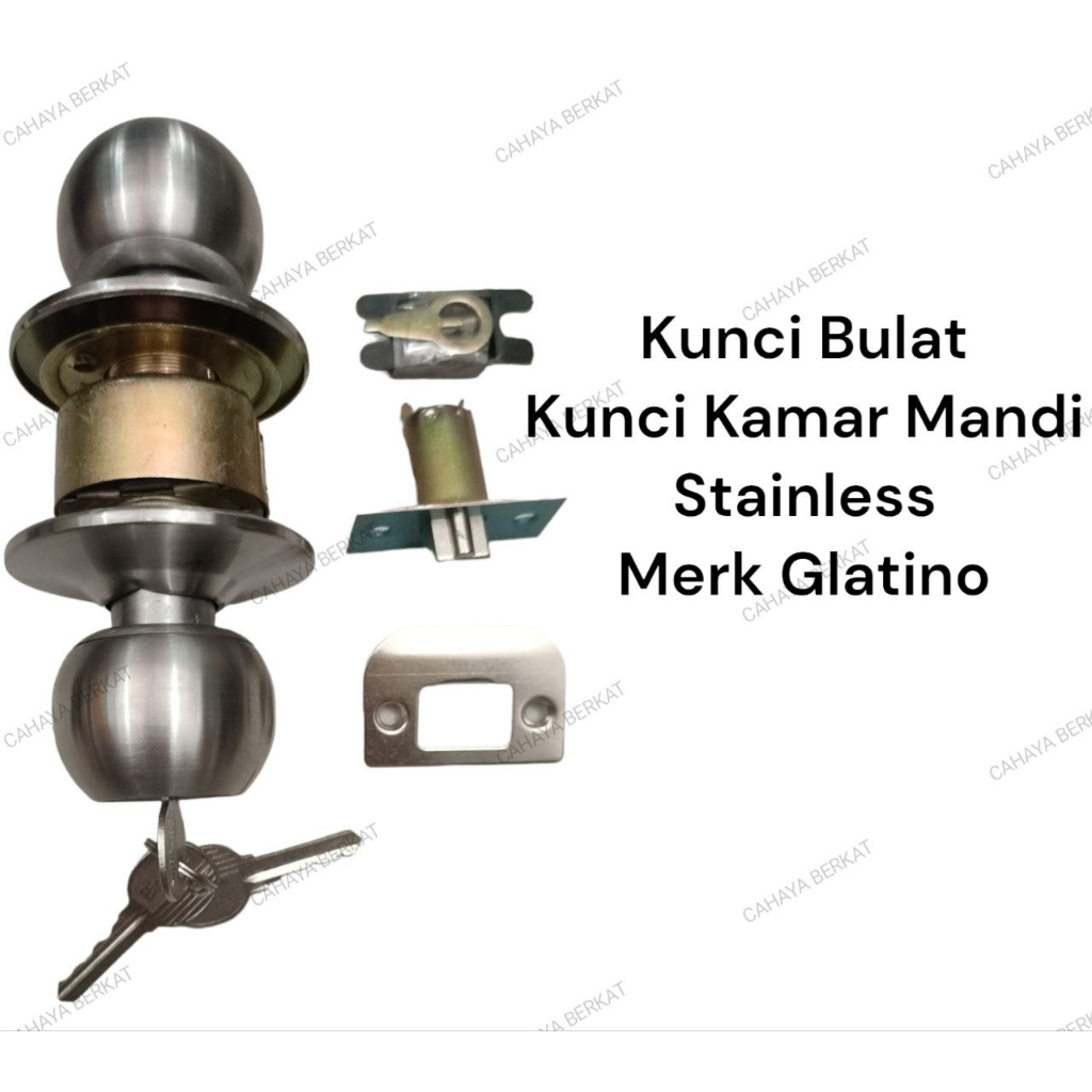 Kunci Pintu Kamar Mandi Kunci Bulat Stainless Glatino Anti Karat