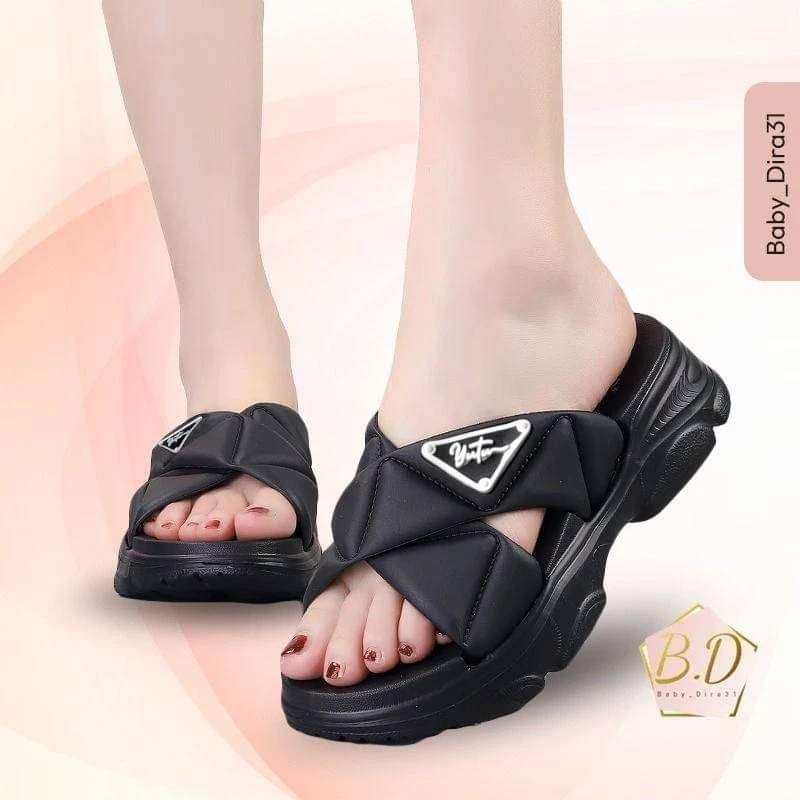 Sandal wanita wedges model silang/ Sandal Yutu 9102