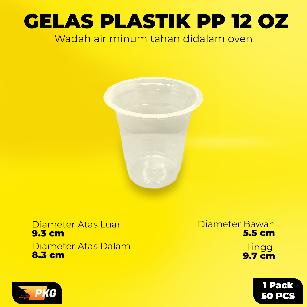 Gelas Plastik 12oz / Cup Plastik 12oz / Gelas Cup Plastik